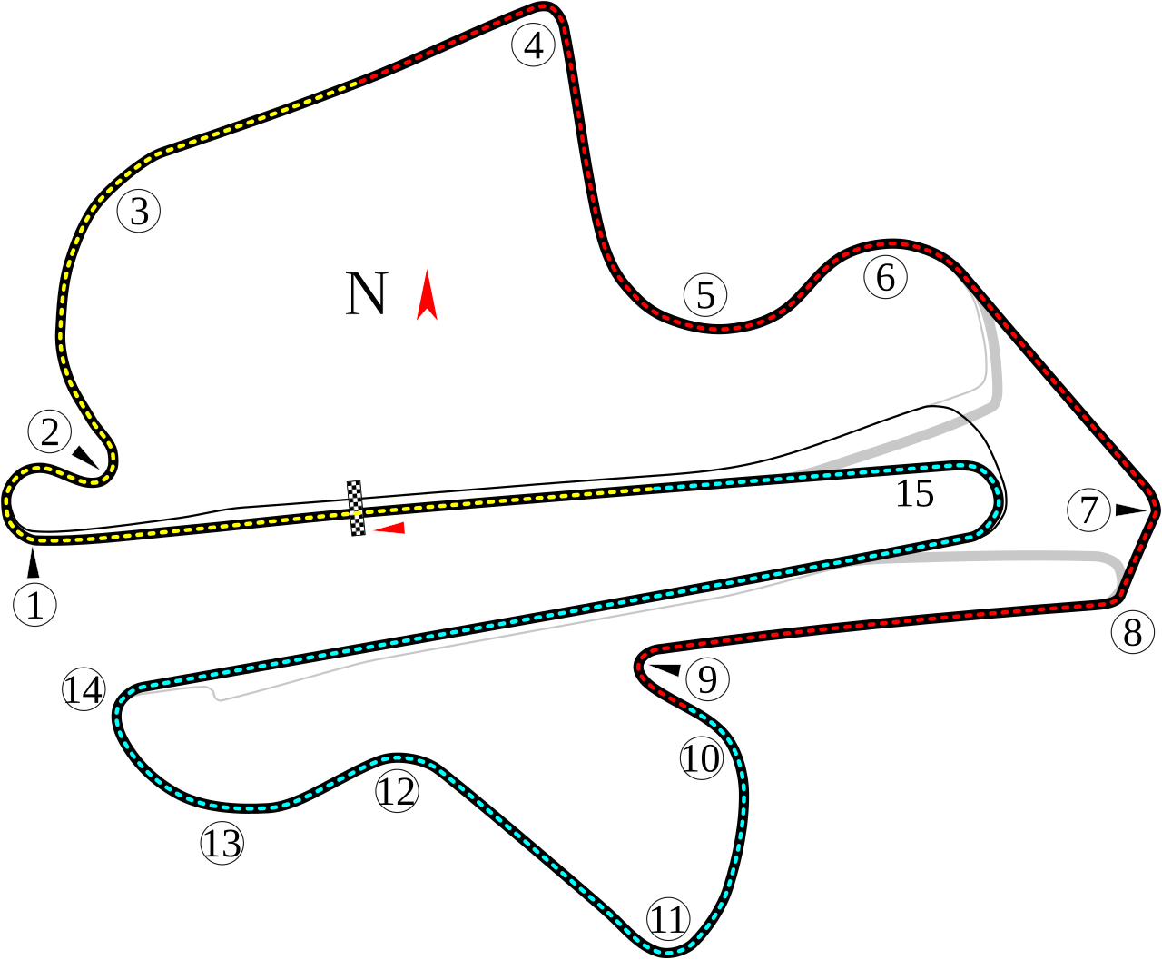 Trazado del circuito de Malasia. Fuente: Wikipedia