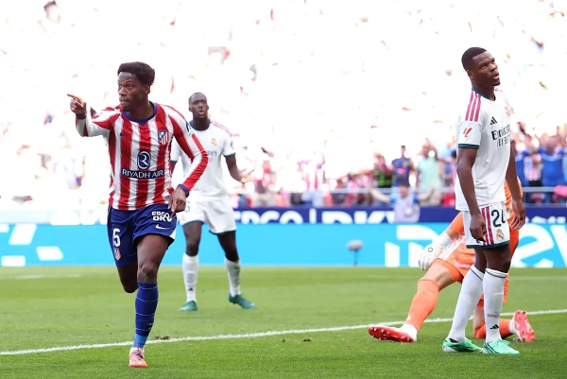 Jonathan David celebra su gol ante el Real Madrid / Sitio oficial del Club Atlético de Madrid.