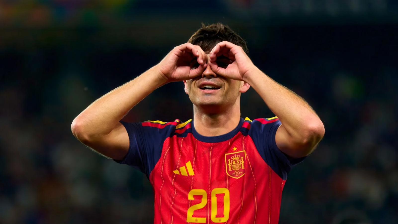 Pedri celebrando un gol. Fuente: RFEF