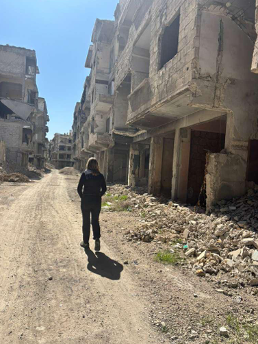 Prof. Ní Aoláin in Syria (shared via Linkedin)